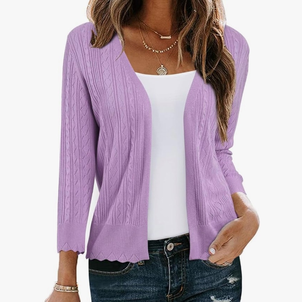 3/4 Sleeve Cropped Cardigan